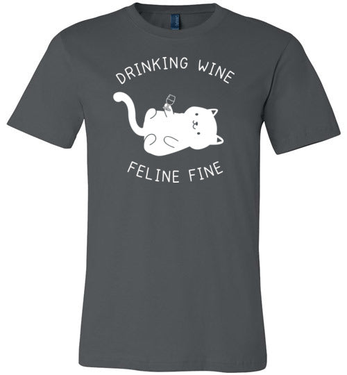 Drinking Wine Feline Fine Canvas