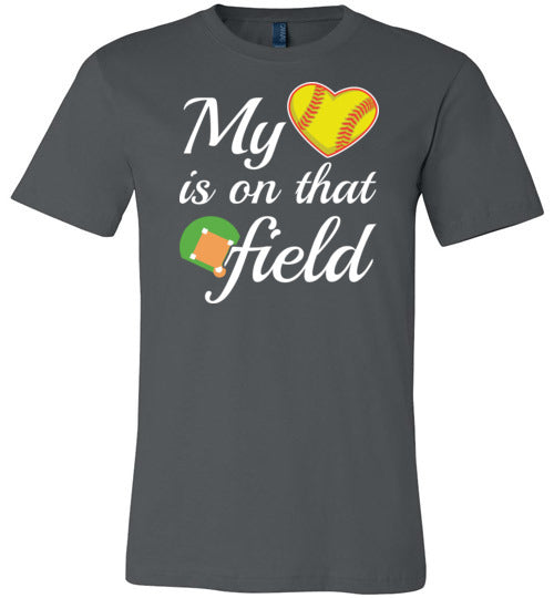 Softball Heart On Field Canvas