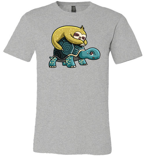 Sloth Riding Turtle Canvas