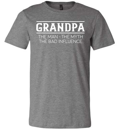 Grandpa Man Myth Bad Influence Canvas