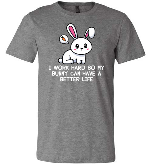 Bunny Work Hard Life Canvas