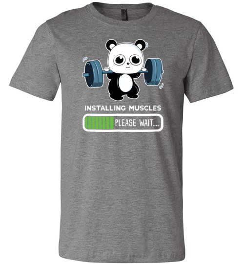 Cute Panda Installing Muscles Gym Canvas