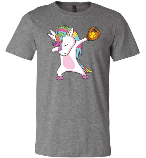 Softball Dabbing Unicorn Canvas