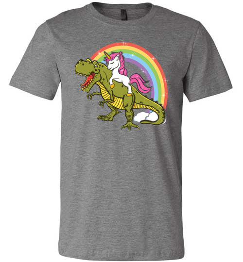 Unicorn Riding T-Rex Canvas