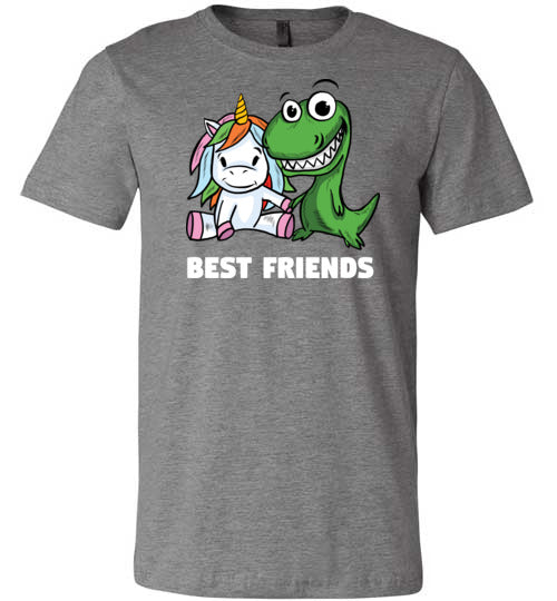 Unicorn And T-Rex Best Friends Canvas