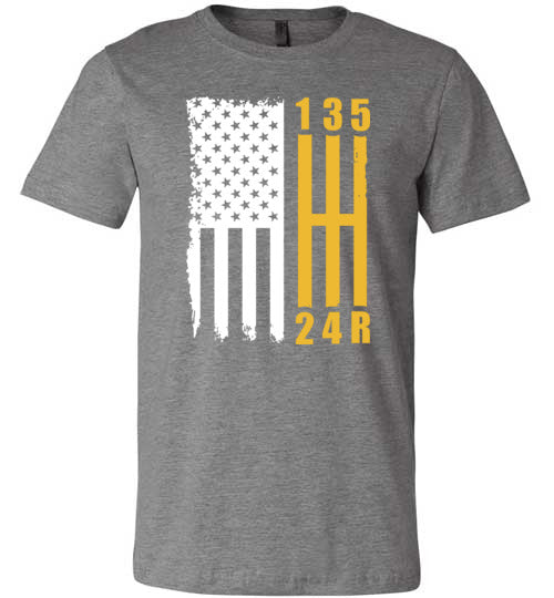 Muscle Car Flag Gear Shift Canvas