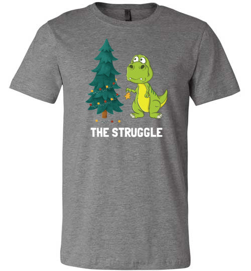 Dinosaur T-Rex Christmas Struggle Canvas