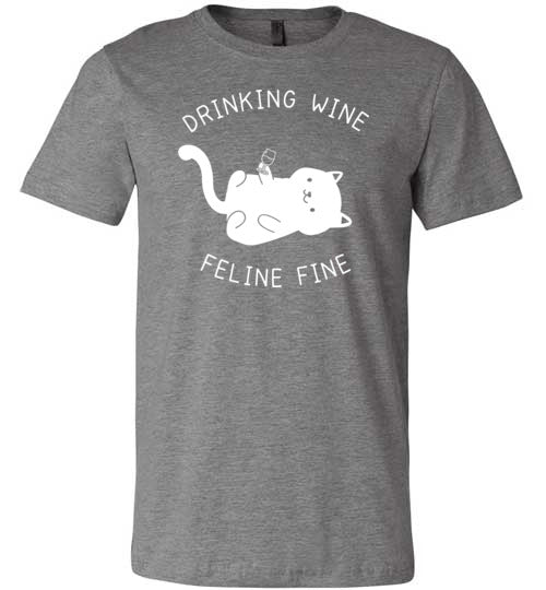 Drinking Wine Feline Fine Canvas