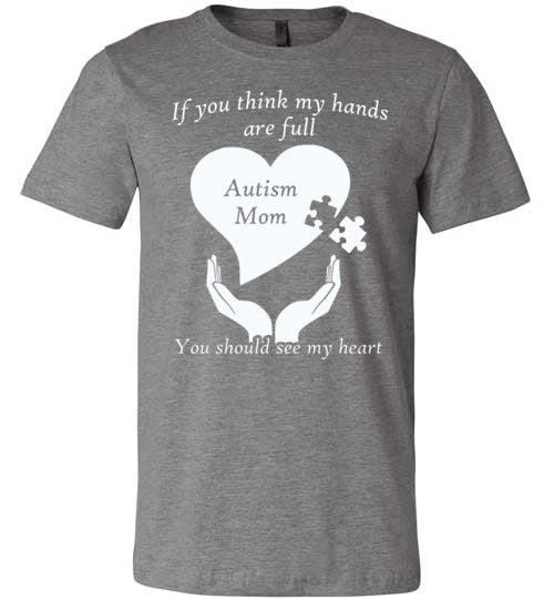 Autism Mom Heart One Color Canvas