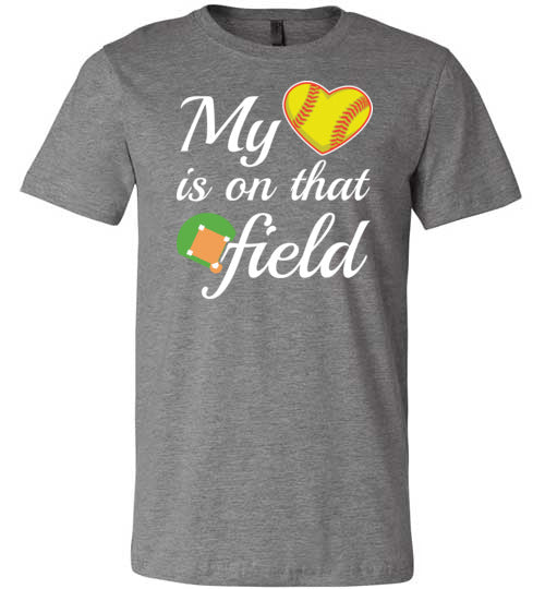 Softball Heart On Field Canvas