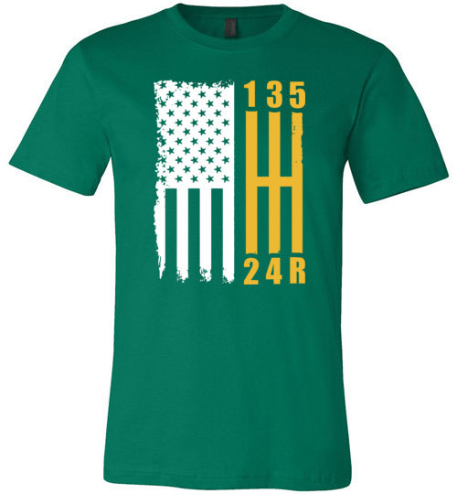 Muscle Car Flag Gear Shift Canvas