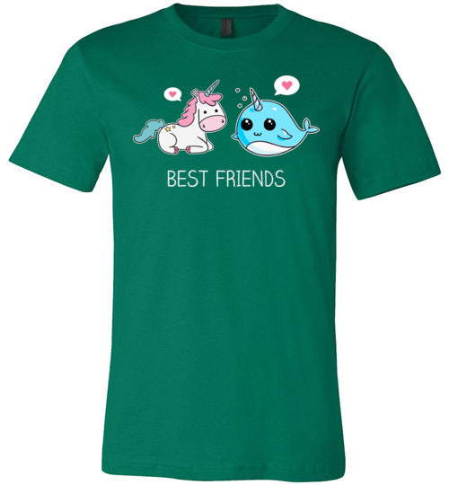 Unicorn Narwhal Best Friends Canvas