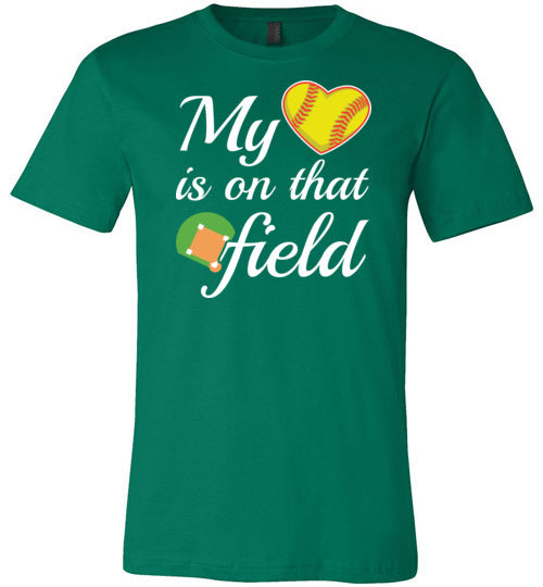 Softball Heart On Field Canvas