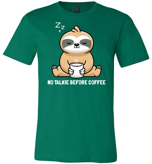 Sloth No Talkie Before Coffee Canvas