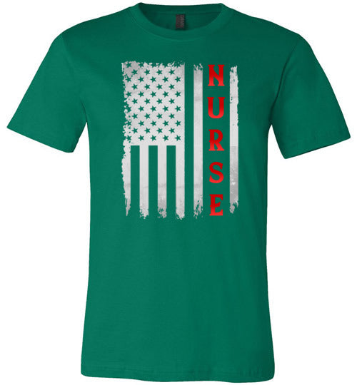 Nurse American Flag Canvas