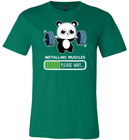 Cute Panda Installing Muscles Gym Canvas