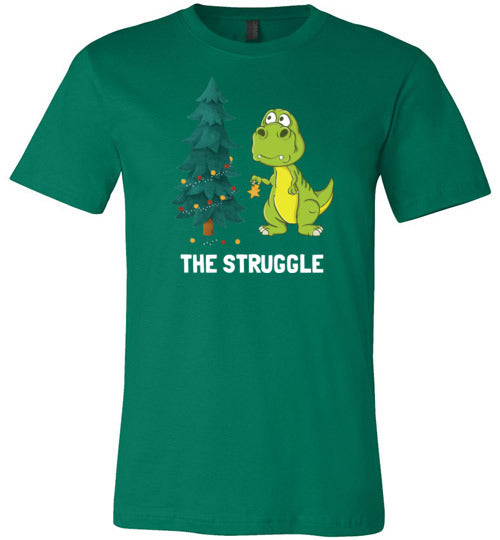 Dinosaur T-Rex Christmas Struggle Canvas