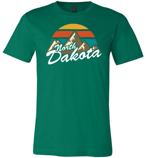 North Dakota Retro Mountains Canvas