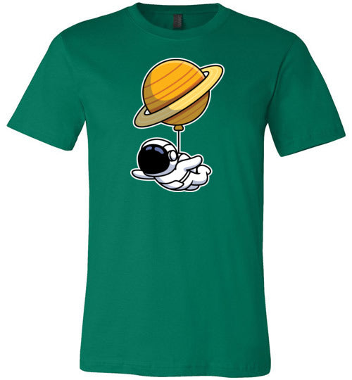 Astronaut Floating One Balloon Canvas