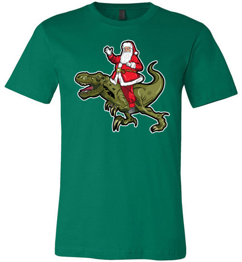 Santa Riding T-Rex Canvas