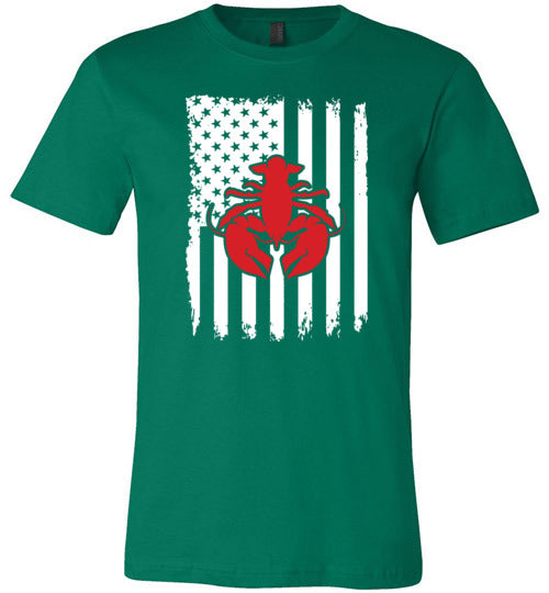 Crawfish American Flag Canvas