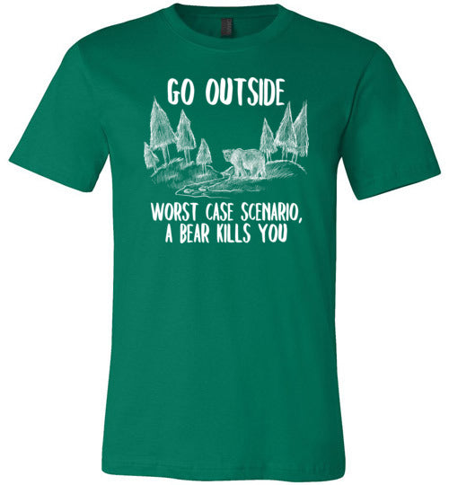 Go Outside Bear Canvas