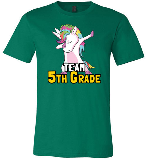 Team Fifth Grade Unicorn Canvas