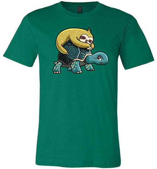 Sloth Riding Turtle Canvas