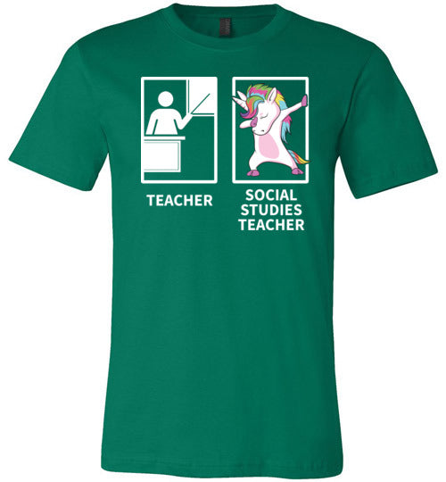 Dabbing Unicorn Social Studies Teacher Canvas