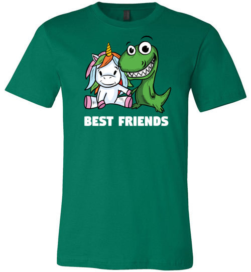 Unicorn And T-Rex Best Friends Canvas
