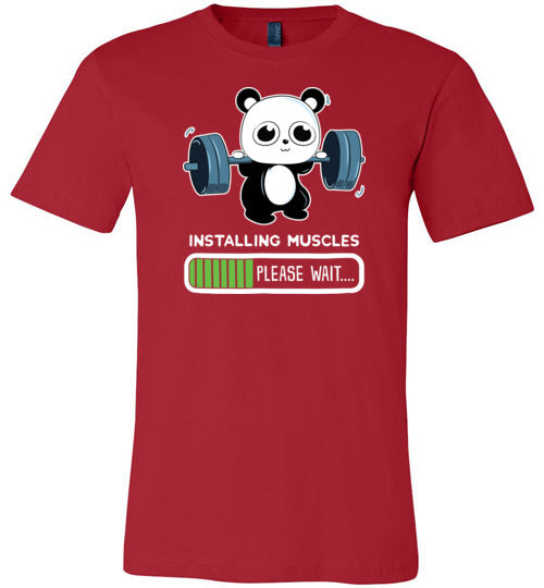Cute Panda Installing Muscles Gym Canvas