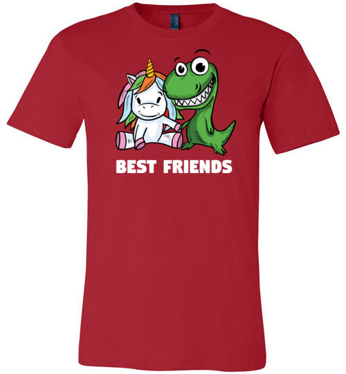 Unicorn And T-Rex Best Friends Canvas