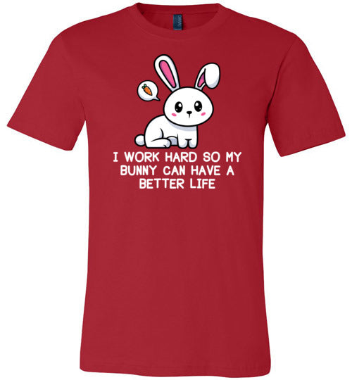 Bunny Work Hard Life Canvas