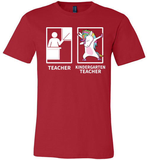 Dabbing Kindergarten Unicorn Teacher Canvas