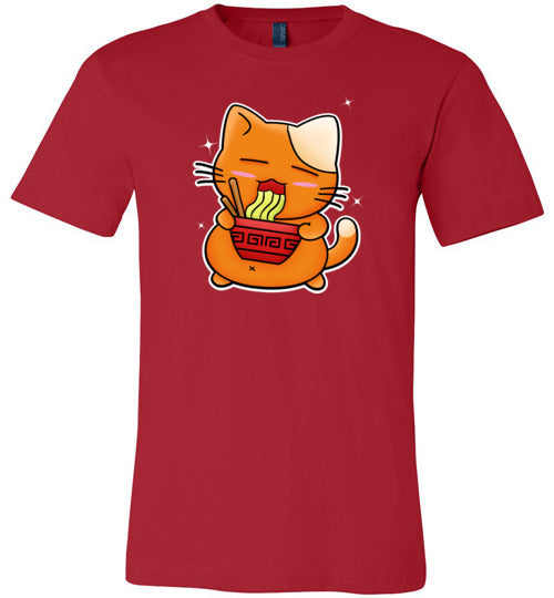 Japanese Cat Eating Ramen Canvas