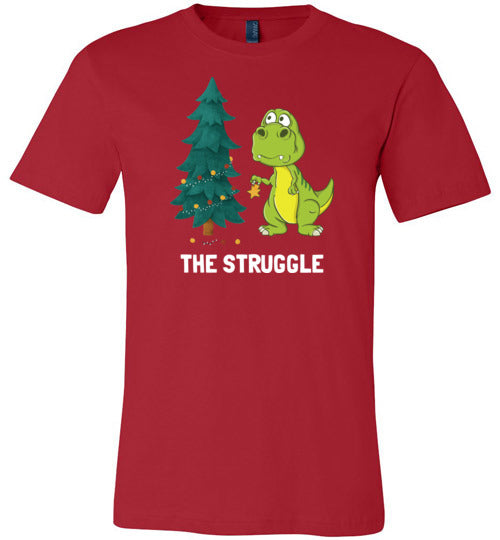 Dinosaur T-Rex Christmas Struggle Canvas