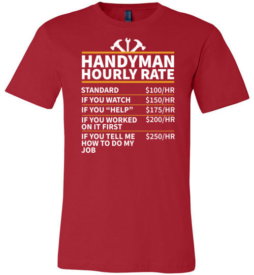 Handyman Hourly Rate Canvas