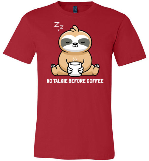 Sloth No Talkie Before Coffee Canvas