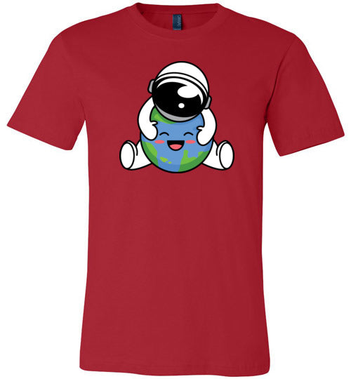 Astronaut Hugging Planet Earth Canvas