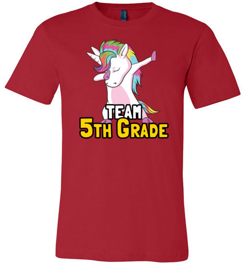 Team Fifth Grade Unicorn Canvas