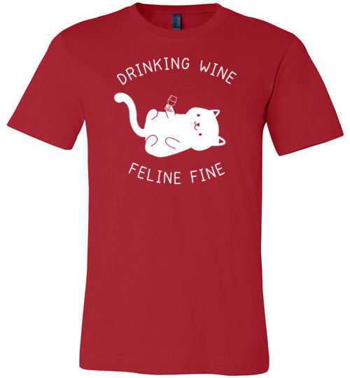 Drinking Wine Feline Fine Canvas