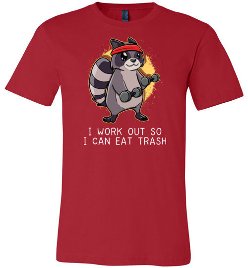 Work Out Raccoon Eat Trash Canvas