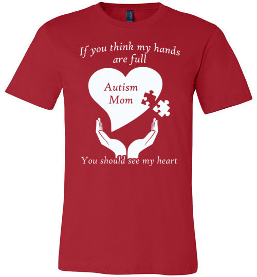 Autism Mom Heart One Color Canvas