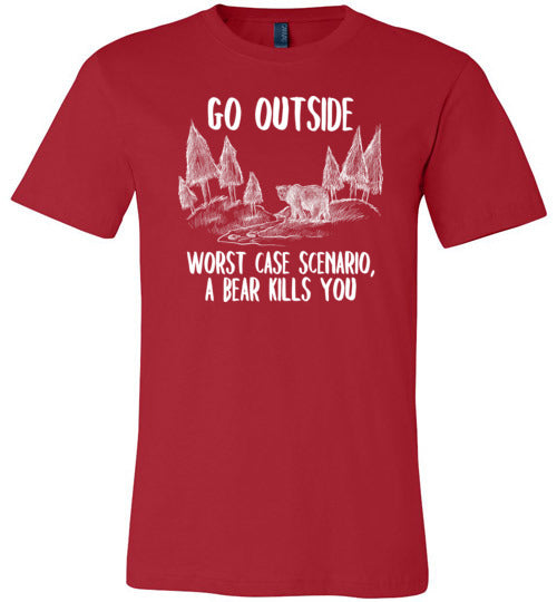 Go Outside Bear Canvas