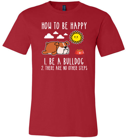 Be Happy Bulldog Canvas