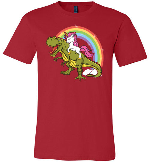 Unicorn Riding T-Rex Canvas