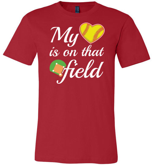 Softball Heart On Field Canvas