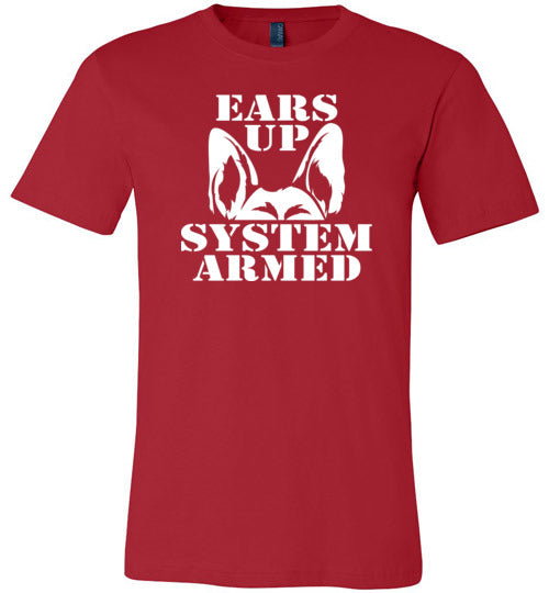 Ears Up System Armed German Shepherd Canvas