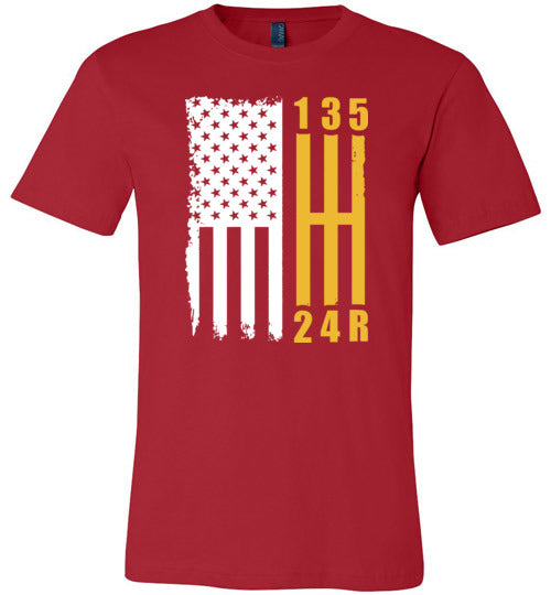 Muscle Car Flag Gear Shift Canvas