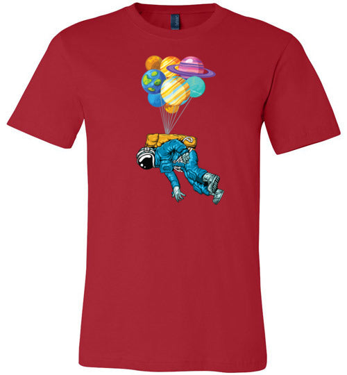 Astronaut Floating Planet Balloons Canvas